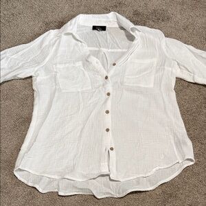 Lightweight White Button-Front Women’s Top